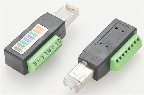 Conector macho sin soldadura RJ45 bloque de terminales de tornillo de 8 pines para cable Ethernet 1