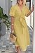 utcoco Women's 2025 Summer Casual Wrap V Neck Maxi Dress Puff Sleeve Bow Tie Front A Line Flowy Long Dress (Medium, Yellow)