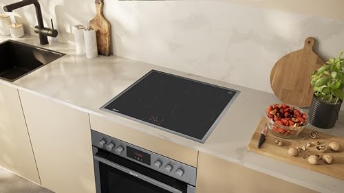 NEFF EX4IB0, Einbauherd-Set bestehend aus E1CCD2AK4, N 30, Herd, 60 x 60 cm, EasyClean Reinigung, CircoTherm & M56SBF1L0, N 50, Induktionskochfeld, Powerstufe, Bräterzone, Edelstahlrahmen