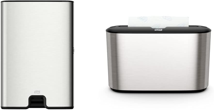 Tork Xpress Multifold Hand Towel Dispenser Stainless Steel H2, One-at-a-Time Dispensing, Image Range, 463002 & Xpress Countertop Multifold Hand Towel Dispenser H2, Stainless Steel, 302030