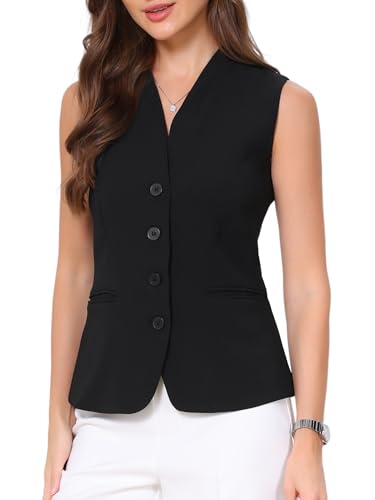 Gilet de costume femme Allegra K col en V idéal pour le bureau et les sorties chic