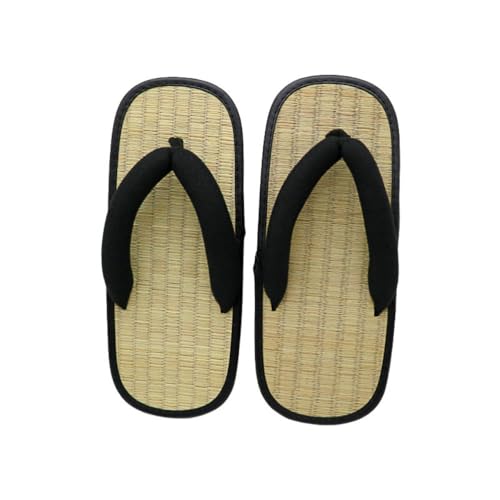 Bamboo Flip Flops Tatami Slippers for Women Organic Handmade Straw Woven Japanese House Slippers Slip on Summer Slides Square Toes Flats Breathable Lightweight Comfort Wear Shoes Home Indoor Bedroom4