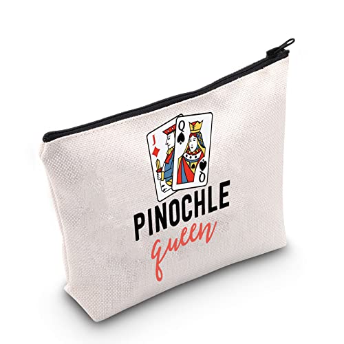 POFULL Pinochle Lover Gift Pinochle Queen Player Cosmetic Bags Pinochle