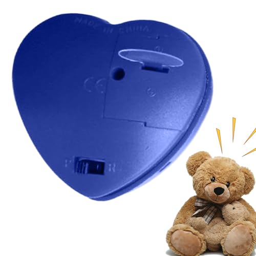 Grabadora de voz de 60 segundos – Caja de grabación azul, mecanismo de juguete para juguetes de peluche | Módulo de grabación de San Valentín con botón a presión | Grabadora De