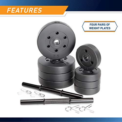 Marcy 40 Pound Vinyl Dumbbell Set With Adjustable Weights - Weight Set For Weightlifting And Body Building Vb-40 #TOP4