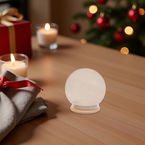 Cúpula de plástico con base de bambú TOYANDONA para flores 6