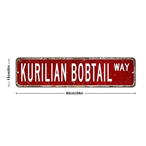 Panneau de rue Kurilian Bobtail en étain durable pour intérieur chic