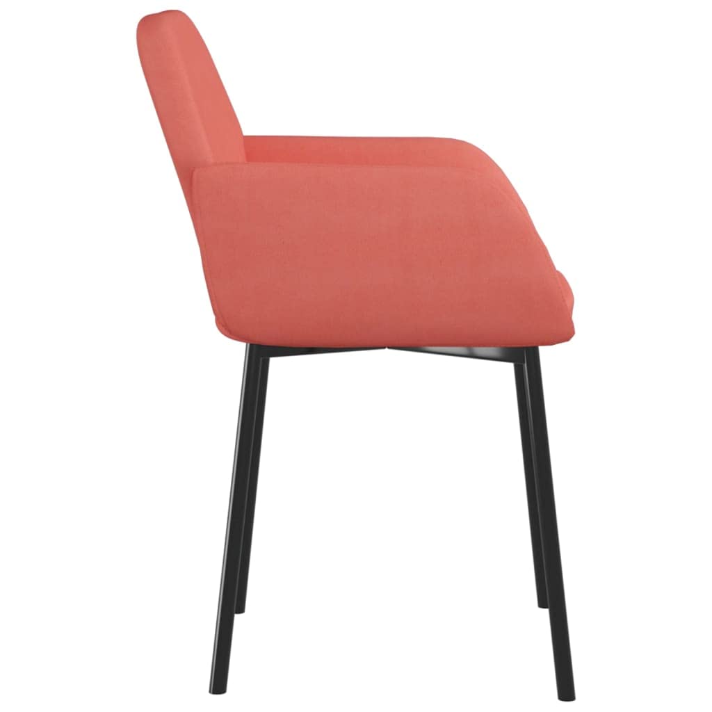 Set di 2 sedie da pranzo imbottite in velluto rosa, con braccioli, ergonomiche, girevoli, design moderno, stile scandinavo, struttura in metallo stabile, comodo schienale