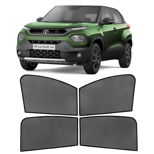Image of AutoStory Custom Fit Black Mesh Car Sunshade for Punch | UV & Heat Protection Car Window Curtains | Privacy Car Sun Shade | Breathable Vehicle Specific Side Window Shades
