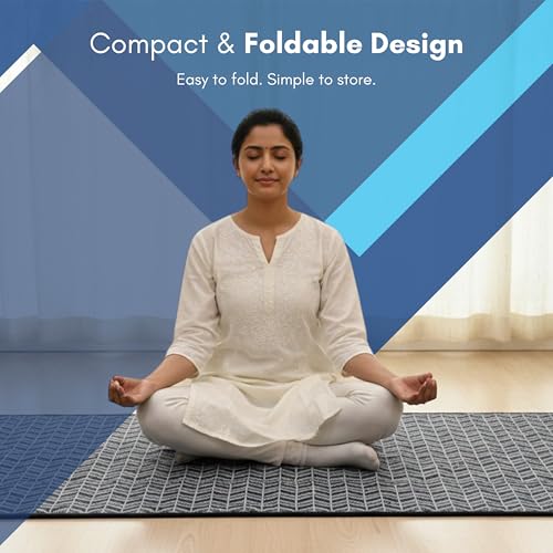 Image of FITMAT Premium Foldable Floor Mattress for Sleeping | Compact & Portable Folding Bedding with Carry Straps | Lightweight Mat Topper for Home, Yoga, Travel & Guests (35 * 75)