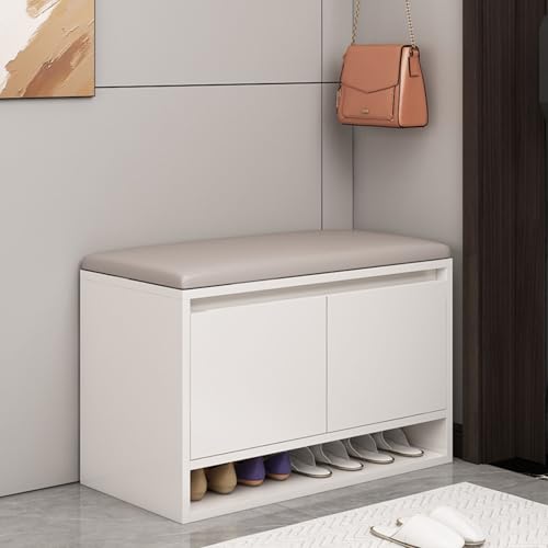Banc à chaussures 80cm avec assise rembourrée en bois - 8