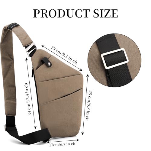 Image of Anti Theft Crossbody Bag,Sling Bag for Women Men,Multi-pocket Chest Shoulder Bag for Travel, Sport, Work