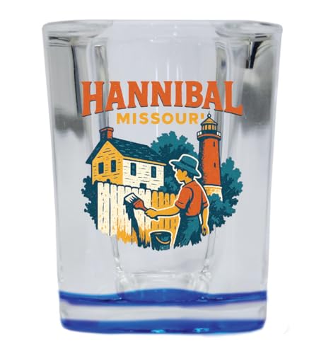Vaso para licor cuadrado base azul 2 oz