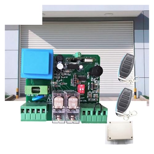 CFWWSAQ Motor Puerta Corredera 1 Uds Receptor + 2 uds Control Remoto 220v persiana Enrollable Receptor RF Control Remoto Hcs301 Control Remoto RF(1Receiver 2Remote)