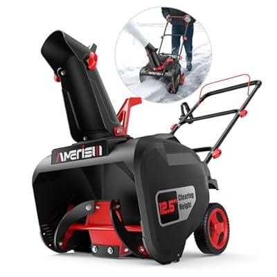 AMERISUN 21-Inch Snow Thrower 212cc Gas Snow Blower, Single-Stage, Recoil Start, 35ft Throw Distance, 180° Adjustable Chute, Lightweight Snow Removal for Driveway, Sidewalk & Patio