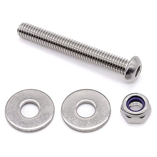 Vis à tête cylindrique M10 Glvaner avec écrous et rondelles plates pour fixations