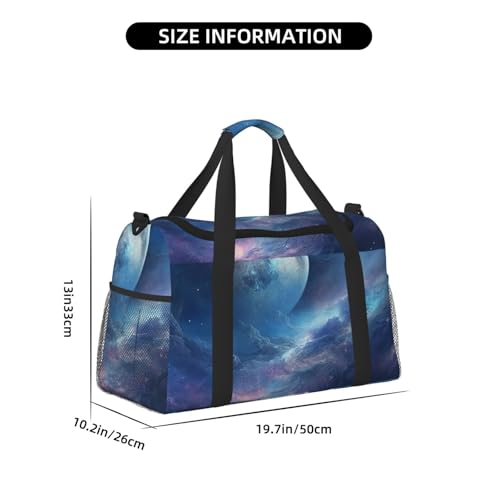 Travel Duffel Bag Lightweight Waterproof Carry On Tote Bag Foldable Weekender Overnight Bags Nebula And Moon Sport Gym Bag For Women Men2