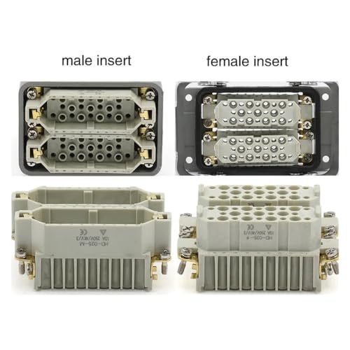 Conector resistente rectangular industrial impermeable HDC-HDD-050 de 50 pins y 10A 3