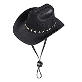 choyaxo Pet Cowboy Costume Cosplay Cap Halloween Costumes for Dogs Cat Pet Party Decoration Mini Cowboy Hat (Black, Small)