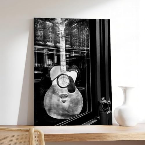 Impression sur toile musique noir et blanc tableau mural deco