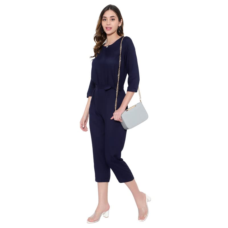 Image of Women's Knee Length Full sleeves jumpsuit (multicolor)