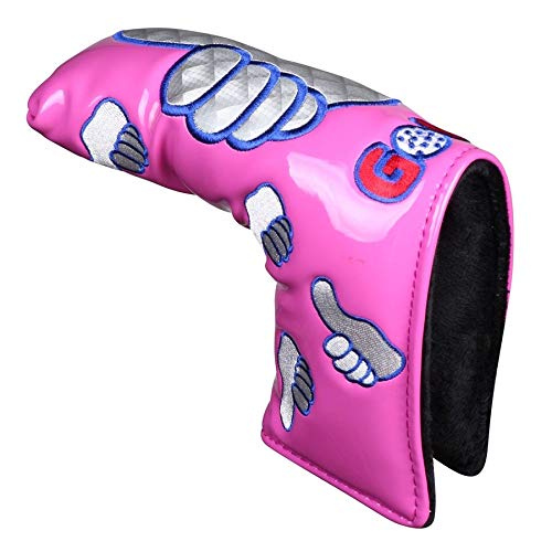 高級pu革 スコッティーキャメロン オデッセイに適合パターカバー 磁石タイプ開閉 GoodJob刺繍 ピンタイプ (ピング)