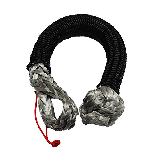 Image of UHMWPE 7 /16 inchx 19 inch Grey Soft Shackle with Black Sleeve for 4 Off-Road ATV UTV Jeep Winch Ropes