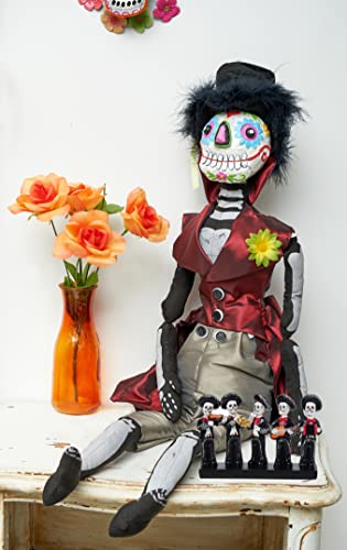Gallerie Ii Skeleton Skull Mariachi Band Figurine Day Of The Dead Dia De Los Muertos Decor Decoration Black #TOP5