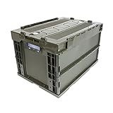 [LayLax][折りたたみ ミリタリー コンテナ 50L][OD オリーブ]日本製 フタ付き ロック機能付き 大容量 収納 BOX ストレージ ボックス サバゲー バイク 荷台