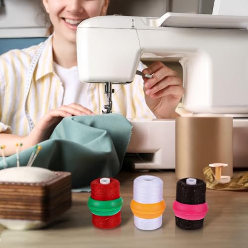 Image of 200 Pcs Upgraded Thread Holder /Spool Huggers Compatible with Larger spools- Keep Thread Spool Neat&Organized for Sewing and Embroidery Machine Thread Spools