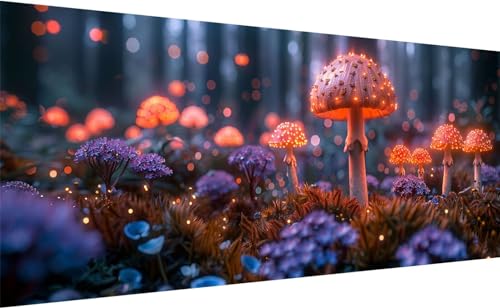Broderie diamant champignon 195x90cm pour combler les grands murs vides avec un kit complet 5D