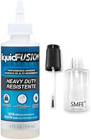Aleene's Liquid Fusion Clear Urethane Adhesive, 4-Ounce Bundle with SMFE Plastic Applicator Bottle with Brush