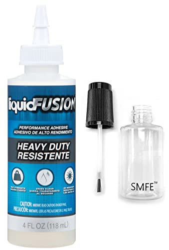 Aleene's Liquid Fusion Clear Urethane Adhesive, 4-Ounce Bundle With Smfe Plastic Applicator Bottle With Brush #TOP3