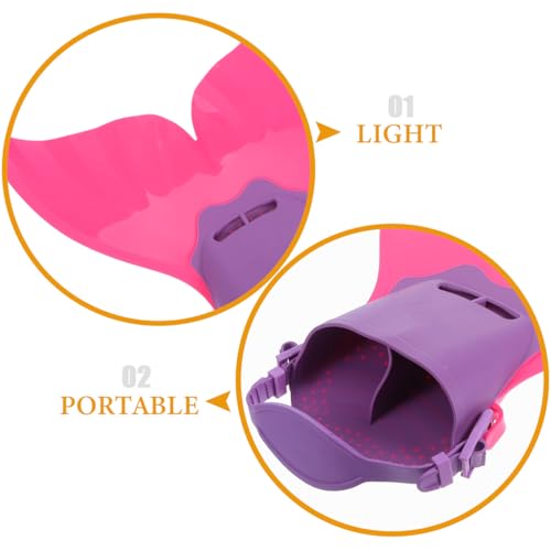 Kisangel Mermaid Fin 1pc Mermaid Foot Flipper Snorkeling Fin Swimming Fin Diving Flipper for Youth and Kids(Purple) Flippers