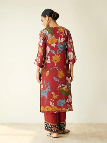 Image of ANNI Designer Women's Rayon Viscose Straight Printed Kurta with Palazzo