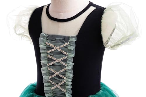 Lito Angels Medieval Ballet Dance Leotard with Tutu Skirts Ballerina Fancy Dress Up Costume for Kids Girls Age 2-3 Years, Green - Image 4