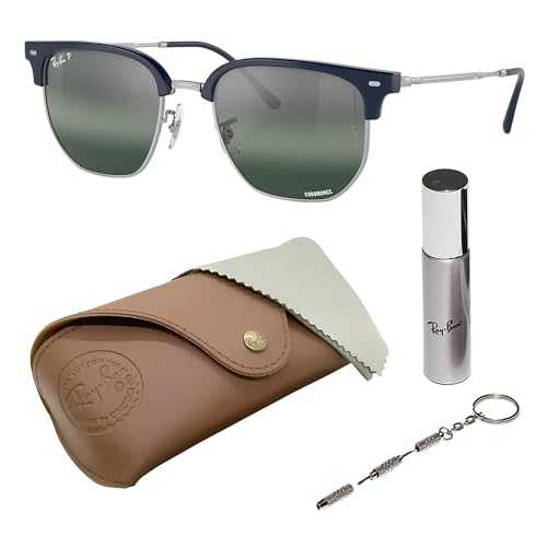 Image of Ray-Ban RB4416 NEW CLUBMASTER Square-Round Shaped Sunglasses for Men & Women with Official RAYBAN Eyewear Kit