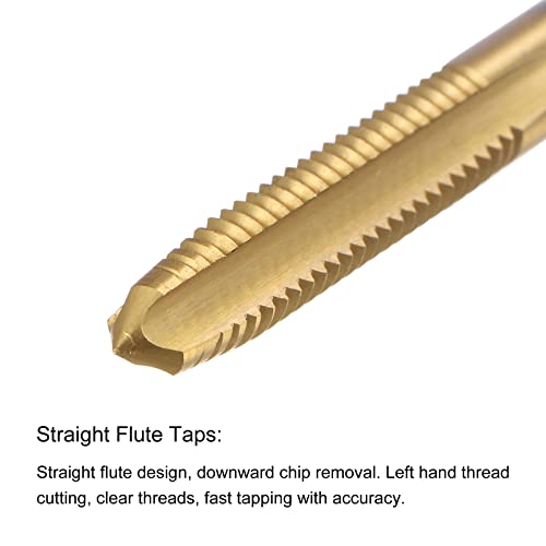 sourcing map Gewindebohrer M6 x 1mm Rohrgewindeschneider M35 HSS Einschnittgewindebohrer Linksgewinde Titanbeschichtung Maschinengewindebohrer für Elektrisch Bohrer Fräser Industrie