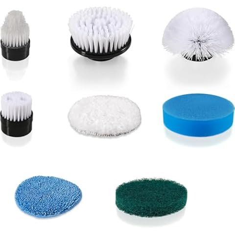 YKYI Replaceable Brush Heads Set,8 Pack for 𝐄𝐥𝐞𝐜𝐭𝐫𝐢𝐜 𝐒𝐩𝐢𝐧 𝐒𝐜𝐫𝐮𝐛𝐛𝐞𝐫,Suitable for Model ANS-8051A/8050 Power Shower Scrubber,for Household Cleaning and Heavy Oil Pollution Cleaning Cover
