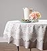 DII Home Essentials 100% Polyester, Machine Washable, Shabby Chic, Vintage Tablecloth or Overlay 63