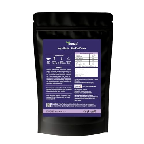 Image of Teaaza Butterfly Pea Flower Tea, 100 Gm-200+Cups| 100% Organic Blue Pea Flower Tea | Caffeine Free-Detox tea | Plant Based | ANTIOXIDANT RICH | Flower Tea For Weight Manage & Thyroid