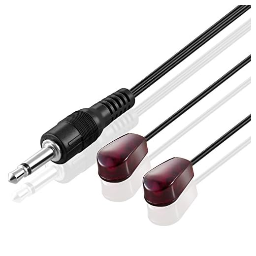 IR Infrared Emitter Extender Cable Extension (10 Feet 3M) Dual Head2 Eye 3.5mm Jack Infrared Red Transmitter Blaster Blink Eye Wire Cord Compatible with IR Repeater Extender System Kit, Xbox One