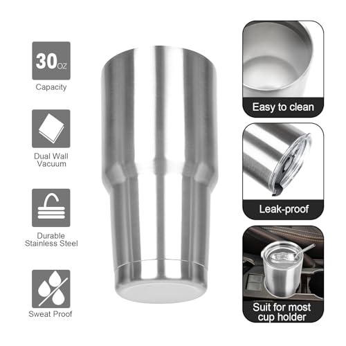 FristChoice 30oz Insulated Tumbler with Dual Lids & Straws — view 3