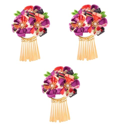 Pince à cheveux de style chinois violette pour mariage et coiffure de cérémonie