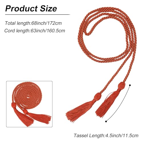 Image of GraduationMall Graduation Honor Cord 68 inch Dark Orange