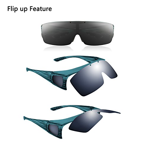 Br'Guras Fit Over Polarized Sunglasses Flip Up Lens for Men and Women3