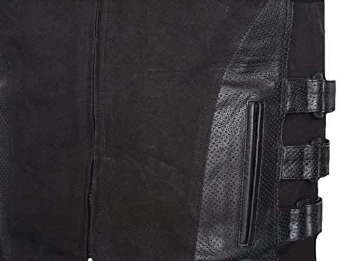 Motorcycle Men's Leather And Denim Tactical Style Concealed Carry Pockets Mobile S-6XL4