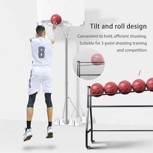 Support de basket-ball mobile pour ranger les ballons sans effort
