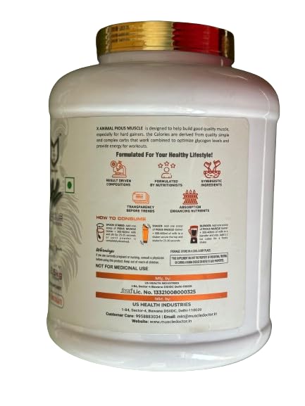 Image of Muscle Doctor X Animal Pious Muscle Gainer 2.5 kg (Belgium Chocolate, Malai kulfi)