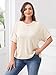 DOMODO Womens Plus Size Tops Short Sleeve Shirts Dressy Ribbed High Low Hem T-Shirts Summer Elegant Crewneck Loose Tunics Beige X-Large